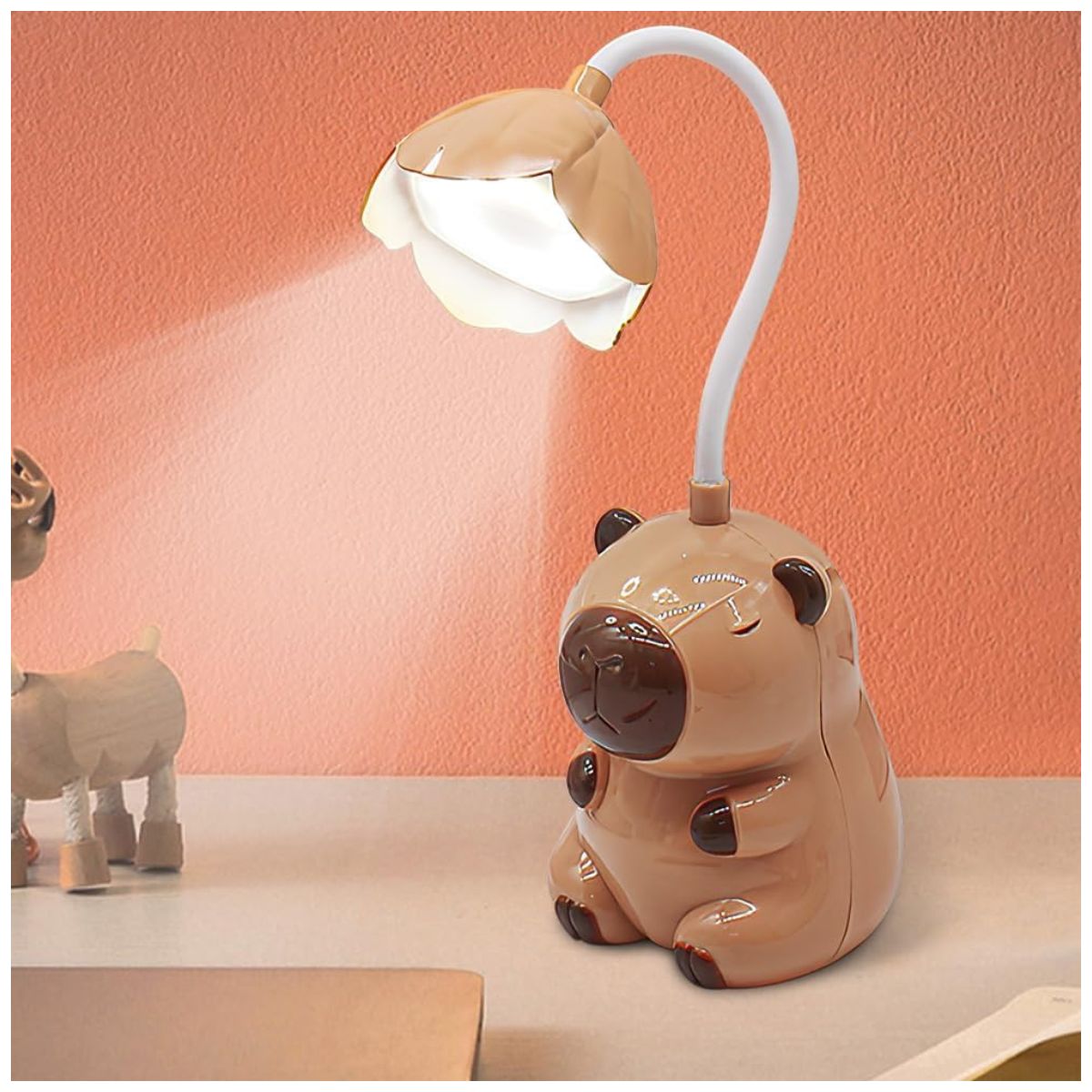 Lampara de Capibara Flor Nocturna LED